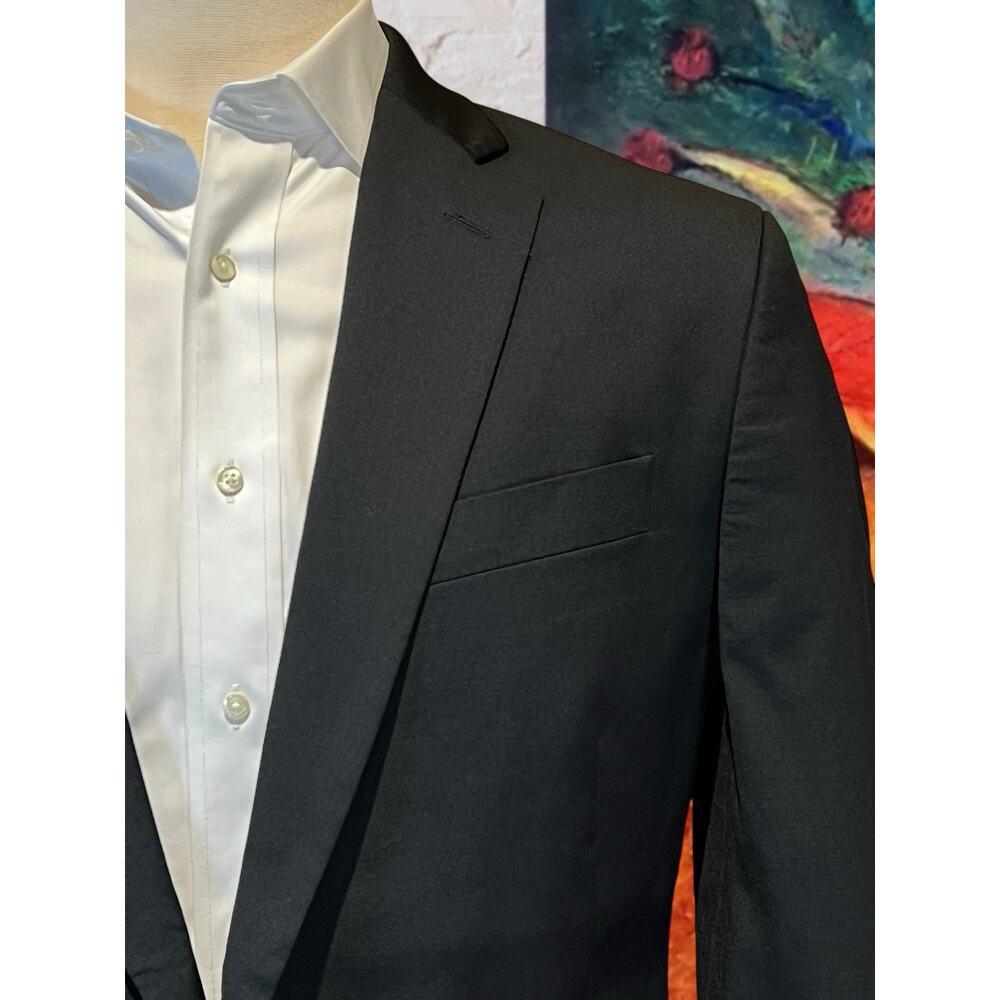 Stafford 44-46R Basic Black Classic Blazer Sport Suit Jacket Separate - Picture 5 of 16